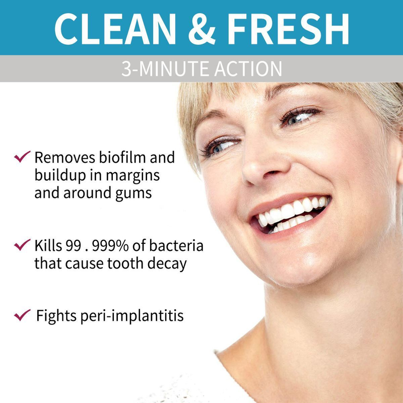 Denture cleaner for oral hygiene care, refreshing breath, removing tartar stains, and whitening dentures 2024_voghion.com