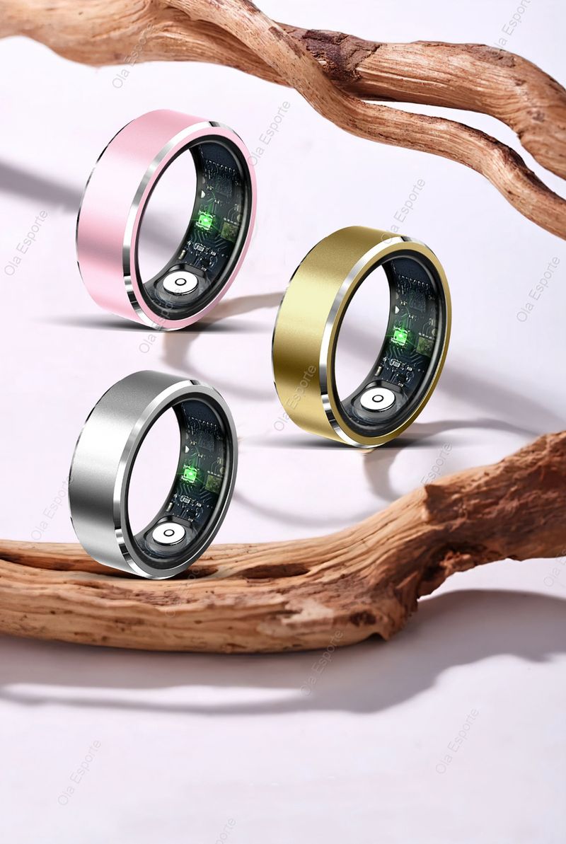 Neuer rosa Smart Ring 2025 Männer Frauen Gesundheit Herzfrequenz Blutsauerstoffmonitor Smartring IP68 & 5ATM wasserdicht, Multisport-Modus-Ring_voghion.com