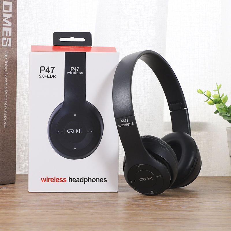 Auriculares P47 Auriculares Inalámbricos Inalámbricos Para iOS Android Móviles Xiaomi Sumsamg Huawei Soporte Tarjeta SD Auriculares Bluetooth_voghion.com