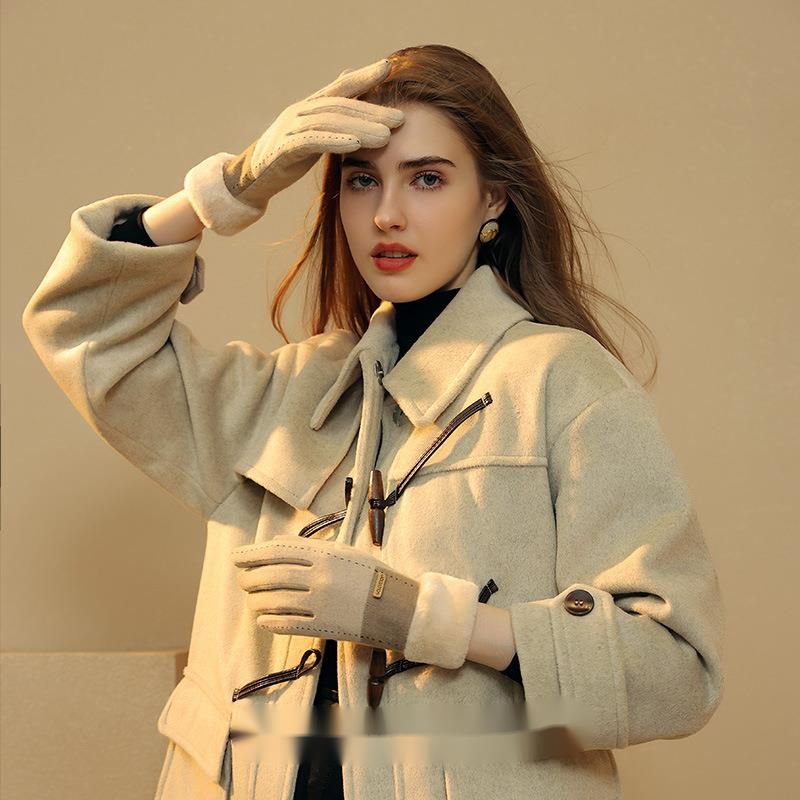 Neue Winterhandschuhe aus Kaschmir für Damen, ideal für Outdoor-Aktivitäten, mit kleinem Duft, fleecegefüttert, dick und warm, kältebeständig, Touchscreen-kompatibel_voghion.com