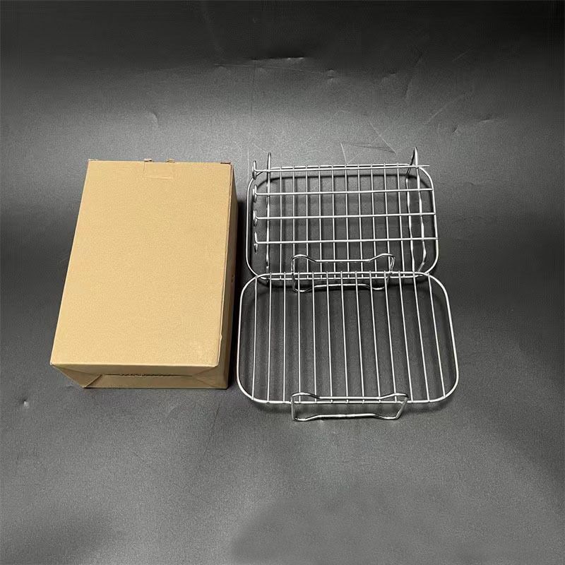 Accessoires pour friteuse électrique 4 broches, double couche de cuisson vapeur et grill, en acier inoxydable, pour pain carré de 7 ou 8 pouces._voghion.com