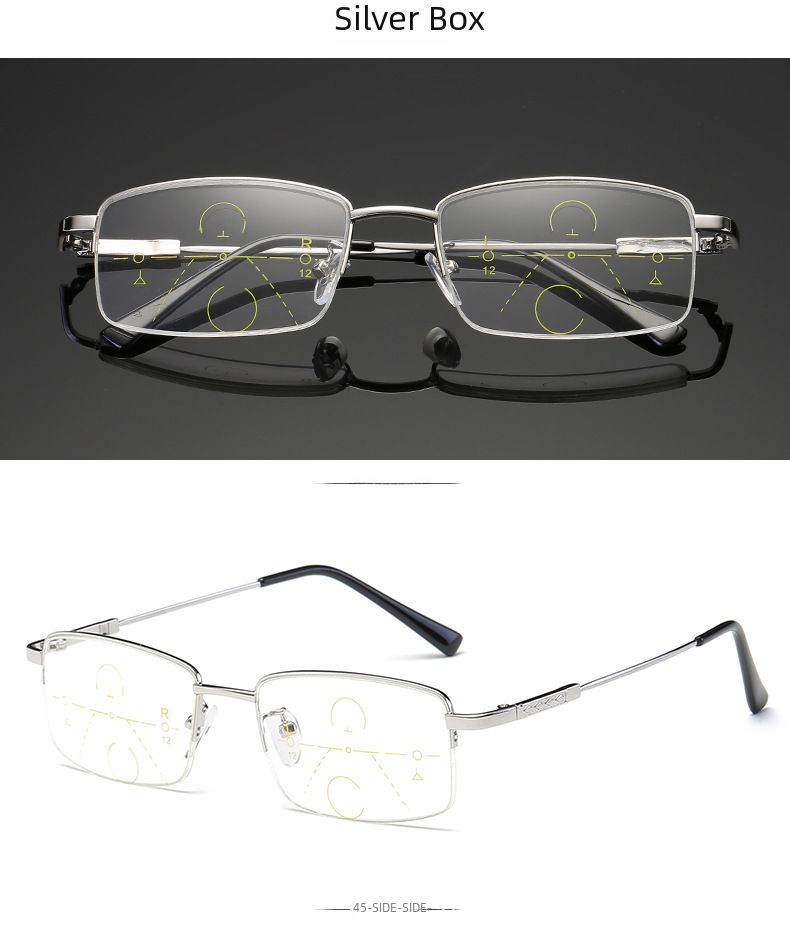 Memory Titanium Anti-Blue Light Presbyopia Glasses Men's Automatic Zoom Progressive Multifocal Far and Near Dual-purpose Presbyopia Glasses_voghion.com