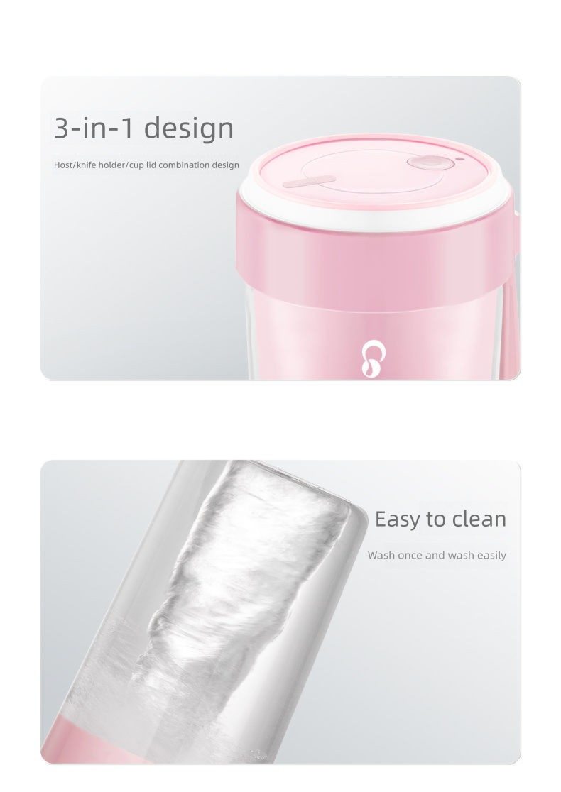 Glass Juicer Small Portable Household Electric Multifunctional Cup Fruit Rechargeable Juice Blender_voghion.com