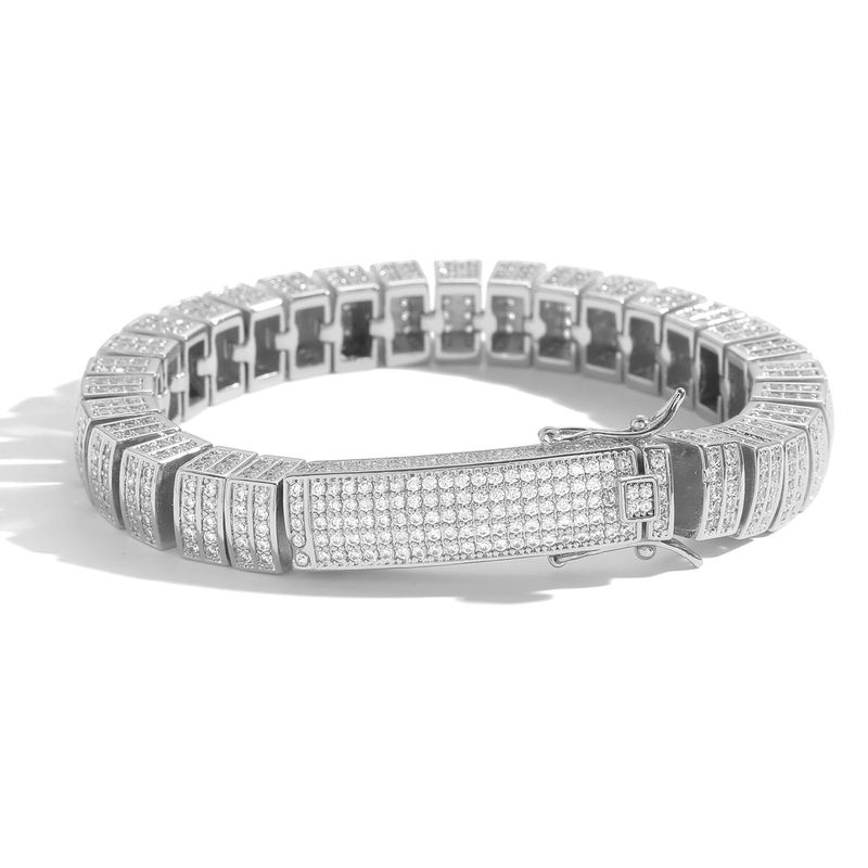 Men’s Jewelry Set Fashion New 10mm Bamboo Chain Hip Hop Bracelet Micro Inlaid Zircon Cuban Chain Personality Trend Brand Men's Clavicle Chain_voghion.com