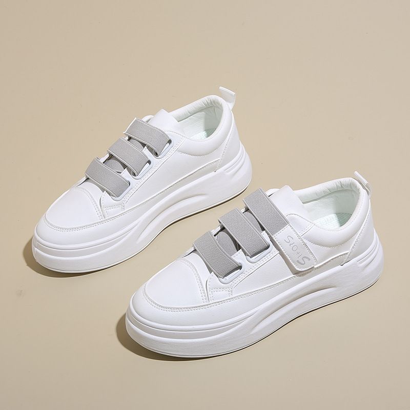 Magic Tape White Sneakers 2024 Autumn New Korean Style Student Running For Women Ins Breathable Women's Shoes SH01_voghion.com