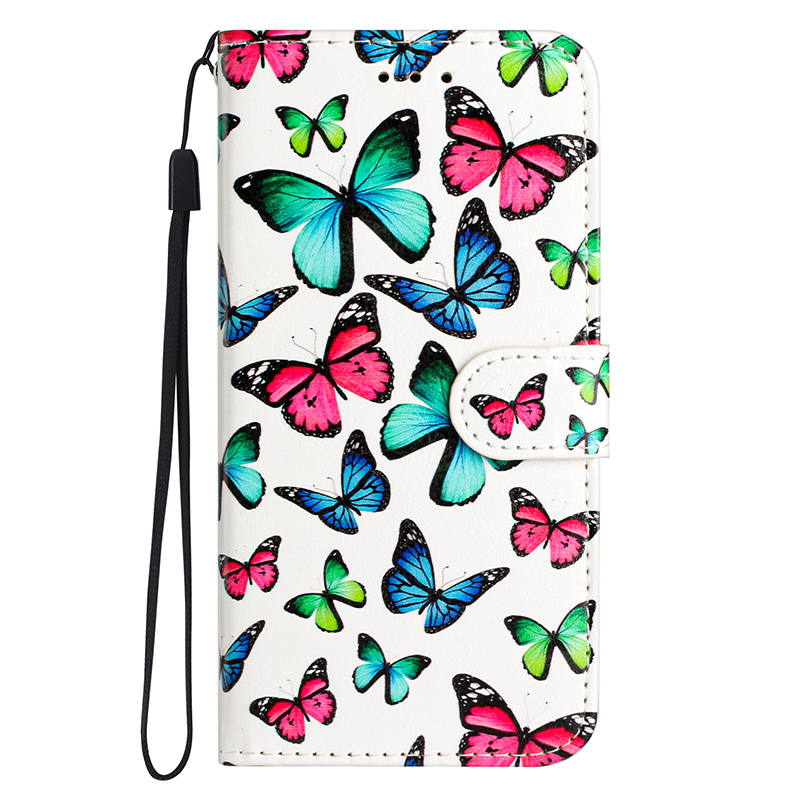 Capa tipo carteira com estampa de borboleta para Samsung Galaxy A05 A05S A15 A25 A35 A55 5G, capa traseira magnética de couro_voghion.com