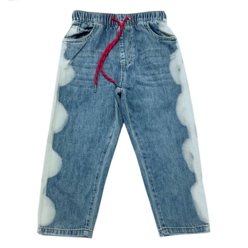 Kinderjeans van stretchstof met verstelbare taille en leuke prints – zacht katoen, unisex, 90-140 cm (3-8 jaar), machinewasbaar_voghion.com