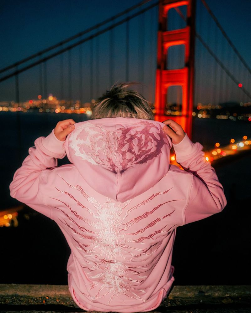 Vintage Washed Distressed Patchwork Hoodie With Zip - Unisex Streetwear Fashion Pullover For Men & Women_voghion.com