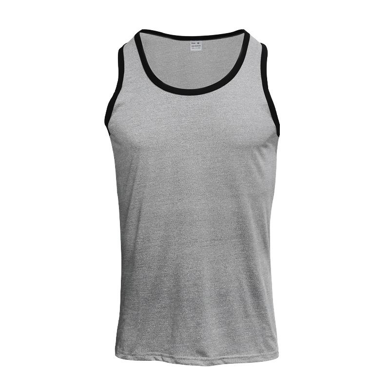24 Cross-border Summer Men's Vest Ice Silk Solid Color New Sleeveless Breathable Tight Casual Sports Vest 2-piece Set_voghion.com
