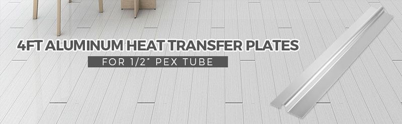 VEVOR PEX Heat Transfer Plates, 100 Pcs Box Radiant Heat Transfer Plates, 4 Ft Aluminum PEX Heat Transfer Plates, 1/2 Inch Heat Transfer Plates Designed For PEX Tubing_voghion.com