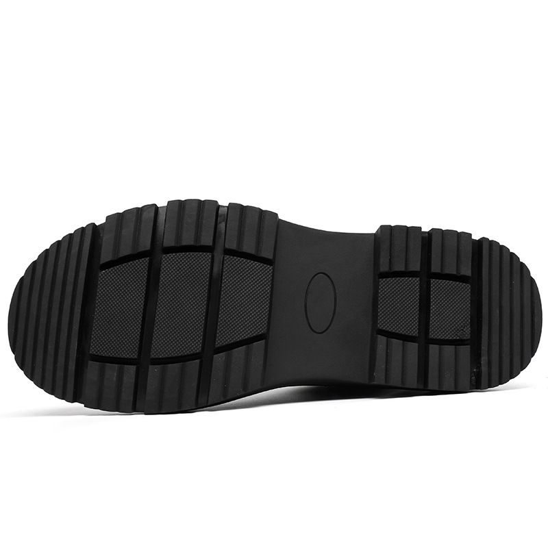 Retro Tooling Boots Thick-soled Heightened Lazy Foot-covering Martin Boots Genuine Leather Chelsea Short Boots_voghion.com