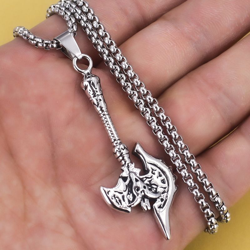 New Hip Hop Street Punk Personality Hot Sale Faith Muse Prayer Prayer Stainless Steel Pendant Angel Wings Necklace Men's Necklace_voghion.com