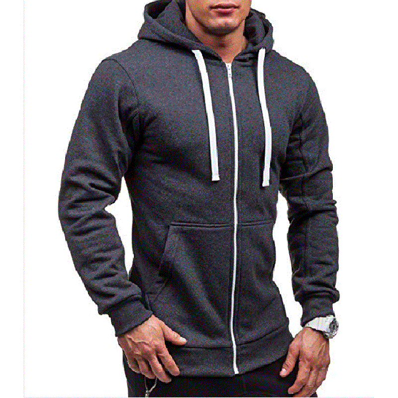 Felpa con cappuccio in cotone da uomo autunno-inverno con cappuccio e zip intera_voghion.com