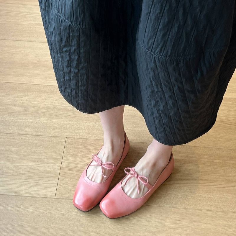 Candy Color Simple Flat Mary Jane Women's French One Strap Lightweight Mouth Hundred Ballet Shoes_voghion.com