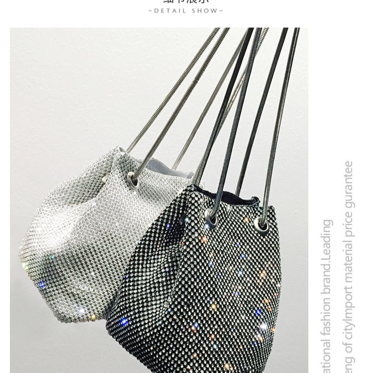 with Diamond Embedding Evening Dress Water Bucket Clutch Multi functional Handheld Banquet Bag_voghion.com