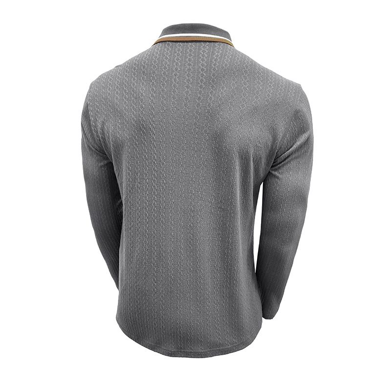 Polo da uomo a maniche lunghe in lana per l'autunno e l'inverno_voghion.com