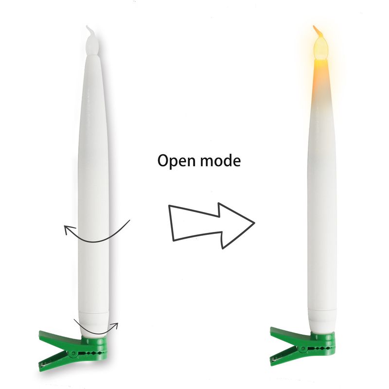 Świeca z długim słupkiem i klipsem, dekoracja świąteczna na Halloween, choinka, długi słupek, woskowy klips_voghion.com