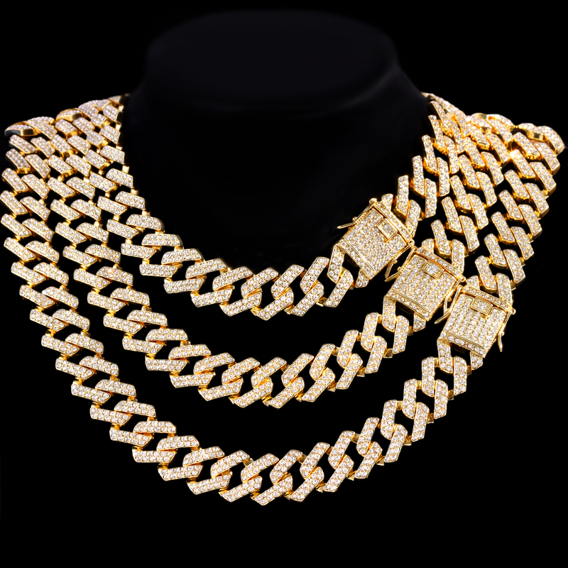 2025 Nuovi arrivi Punk Hip Hop Iced Out Strass Catena per uomo Donna Bling Cristallo Prong Cuban Link Choker Collana Gioielli Regalo_voghion.com