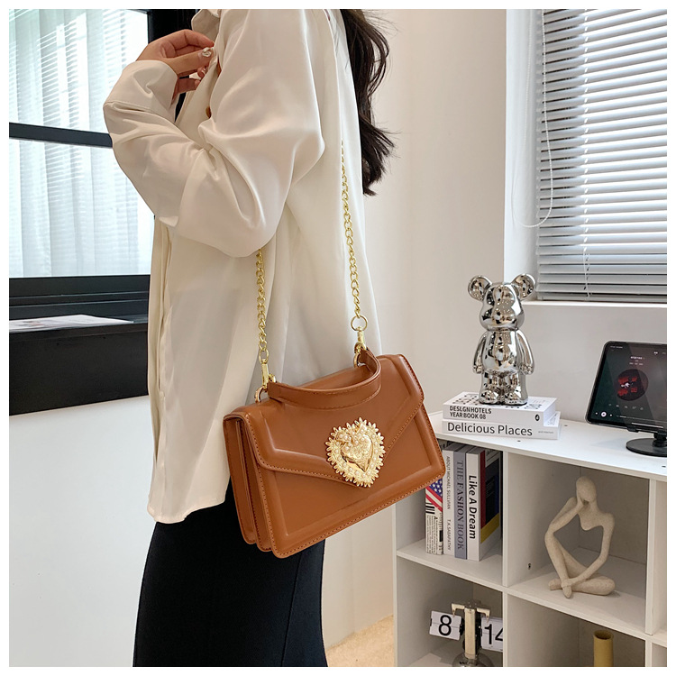 Nuevo bolso de moda para mujer, exquisito bolso de hombro de Color sólido para personas mayores, bolso cruzado de alta calidad con cadena_voghion.com