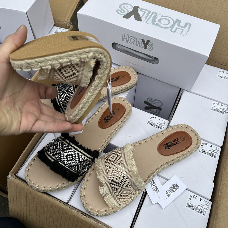 Chaussures de pêcheur en corde de chanvre faites à la main, sandales et pantoufles plates confortables, grande taille pour femmes, vente en gros, nouvelle collection été_voghion.com