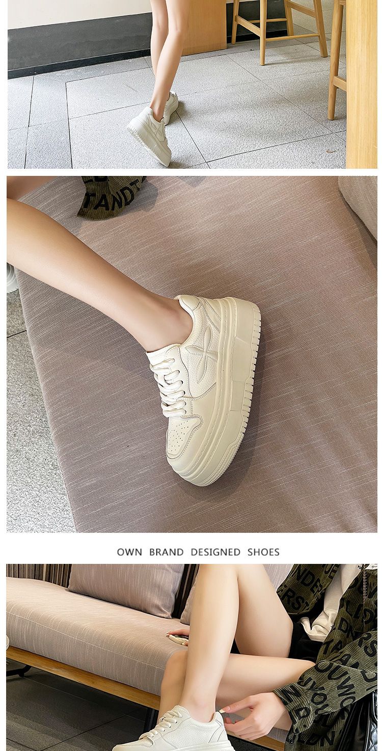 Echtes Leder mit dicker Sohle weiß für Damen im Herbst Winter 2024, neues höhenverstärkendes und vielseitiges Casual Board_voghion.com