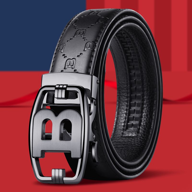 VOOTHOST Curele pentru bărbați de înaltă calitate, cu cataramă automată, din piele, curea pentru blugi, F0123_voghion.com