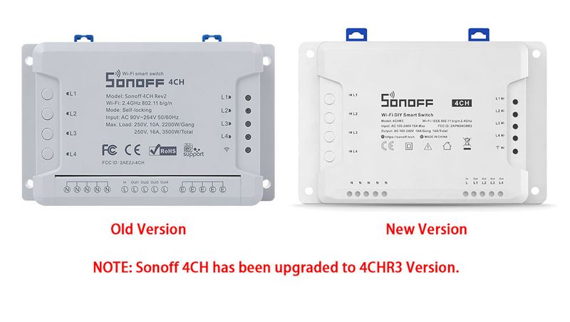 Itead Sonoff 4CH R2 Wifi 4 Gang Smart Remote Control Light Switch Works with Alexa Google Home eWek APP_voghion.com