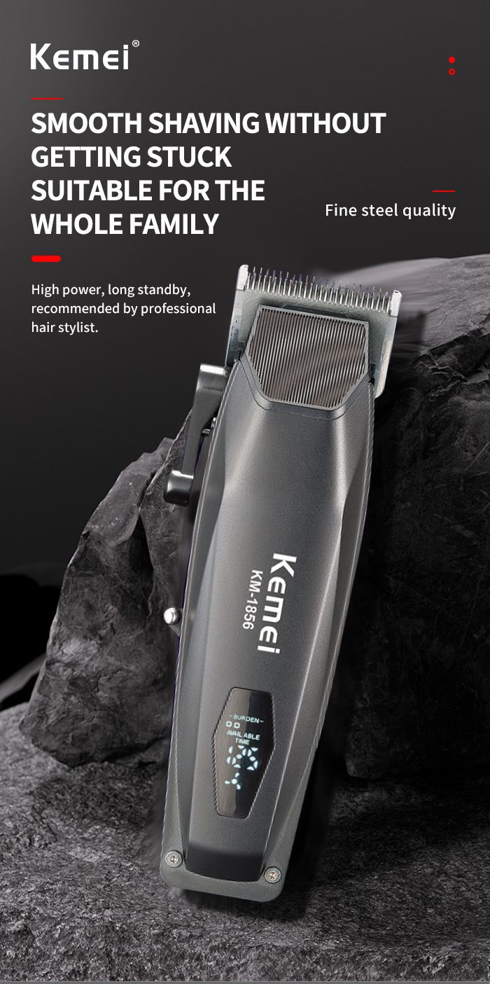 Tagliacapelli elettrico ricaricabile professionale senza fili per barbiere KM-1856_voghion.com