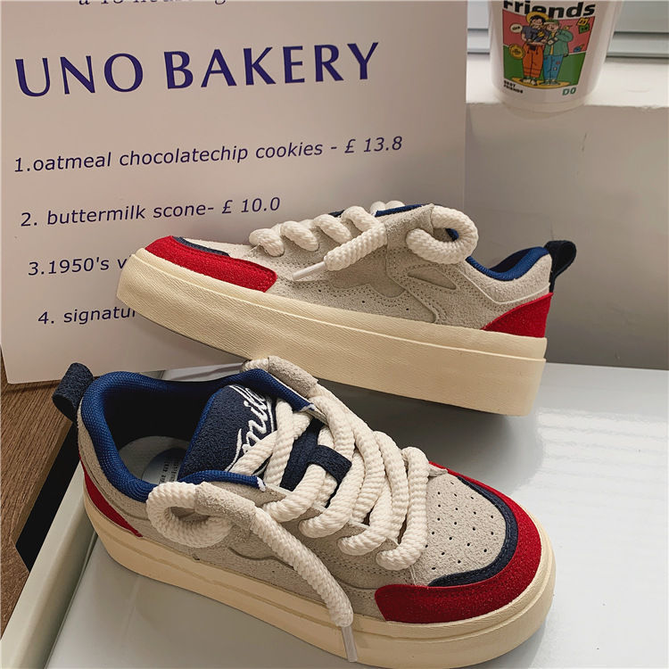 Minority Original Design Thick Rope Bread Shoes Women 2023 New Comfortable Chic Small White Shoes Women's Casual Skateboard Shoes_voghion.com