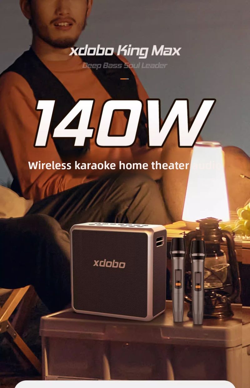 【Alta qualidade】 Xidobao Xdobo Kingmax Bluetooth 140W Subwoofer de alta potência Caixa de som portátil para karaokê ao ar livre_voghion.com