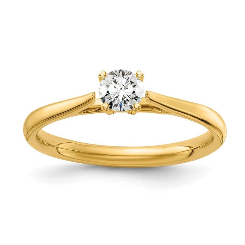 True Origin 14k 1/4 Carat Lab Grown Diamond VS/SI+ G+ Round Solitaire Engagement Ring_voghion.com