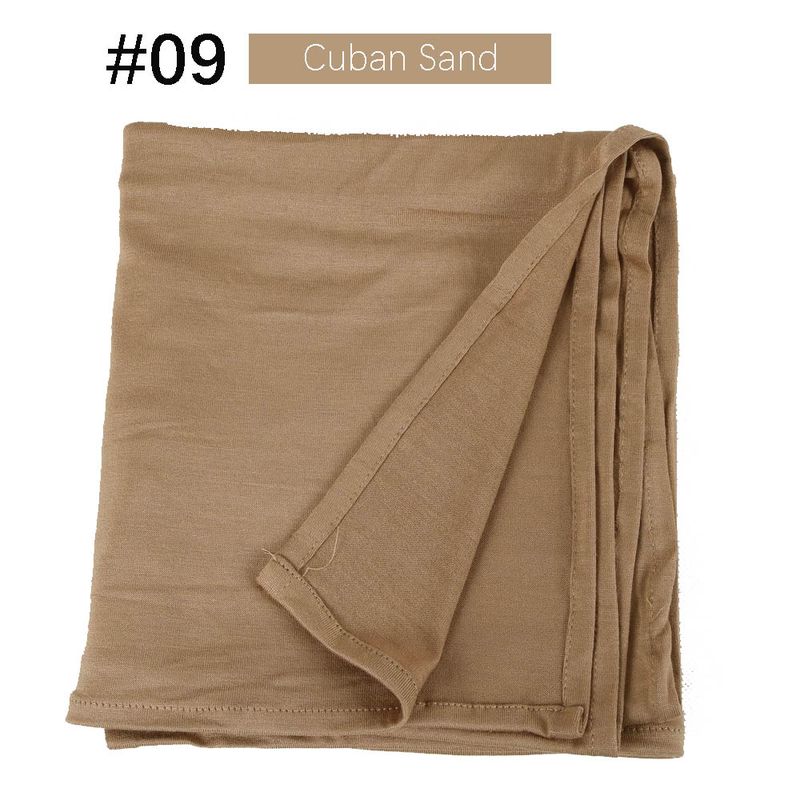 Jednobojni ženski, jednostavni modni turban, svilenkasti pamučni topli šal_voghion.com
