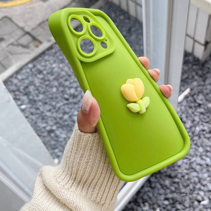 Carcasă telefonică din silicon TPU cu flori de lalele, anti-cădere, pentru iPhone 11, 12, 13 Pro Max, X, XS, XR, moale, pentru iPhone 16, 14, 15, 16, 15, 11 Pro, 11 Pro, 11 Pro Max_voghion.com
