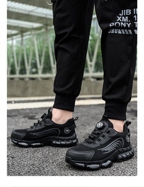 Rotating Button Safety Shoes Men Work Sneakers Indestructible Shoes Puncture-Proof Protective Shoes Work Boots Steel Toe Shoes_voghion.com