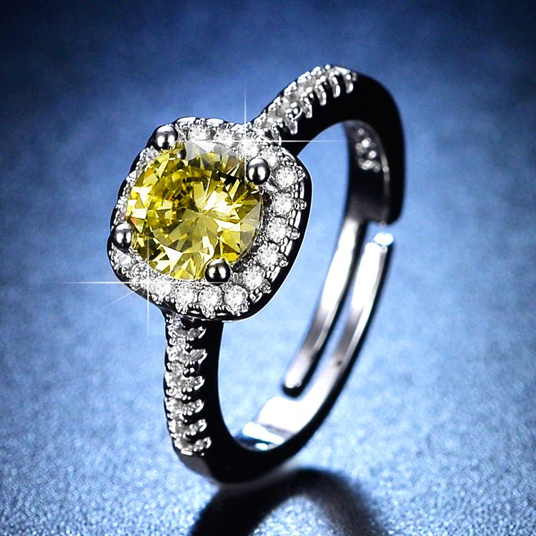 Live streaming light luxury design fashionable diamond inlaid moissanite one carat open zircon ring for women_voghion.com