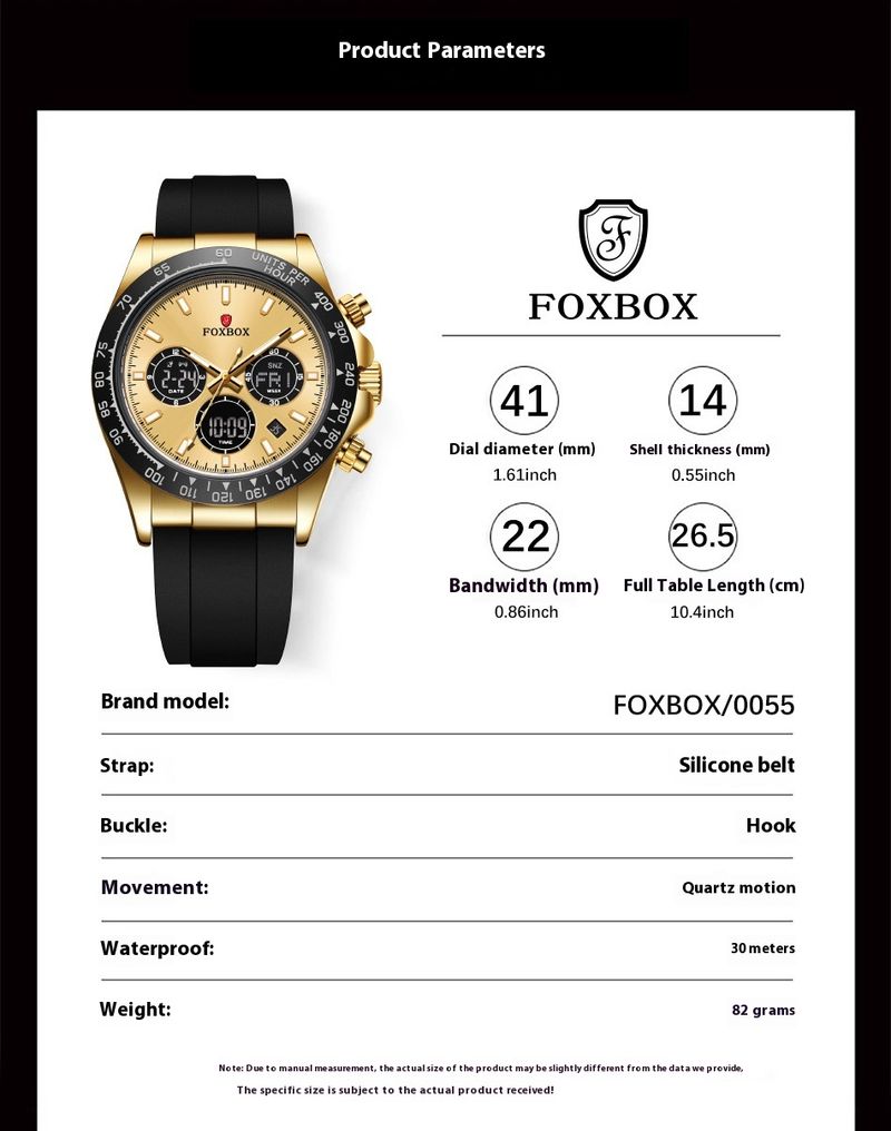 Men's With Large Dial, Business And Leisure, Night Light Dual Display, Domestic Watch, Men's Quartz Watch_voghion.com