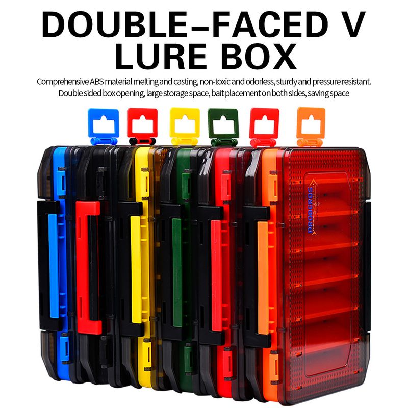 Señuelo de doble capa de madera para camarones y pececillos, lápiz de plástico para almacenamiento de cebos, juego de doble cara, caja de equipo de pesca de PP_voghion.com