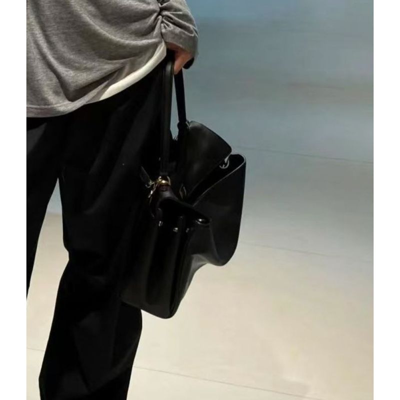 Borsa tote Rodeo, borsa da viaggio in pelle bovina di alta qualità, rilassata, minimalista e di grande capacità, borsa a tracolla_voghion.com