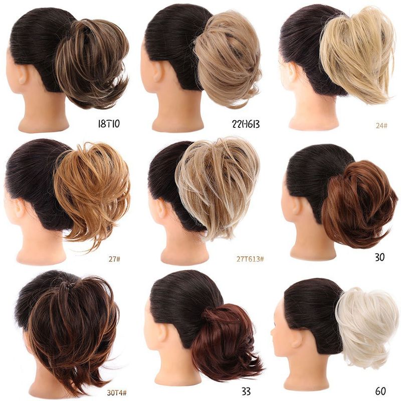 Scrunchie bun Scrunchie fofo bagunçado Scrunchie reto Rabo de cavalo com elástico Scrunchie coquetel_voghion.com