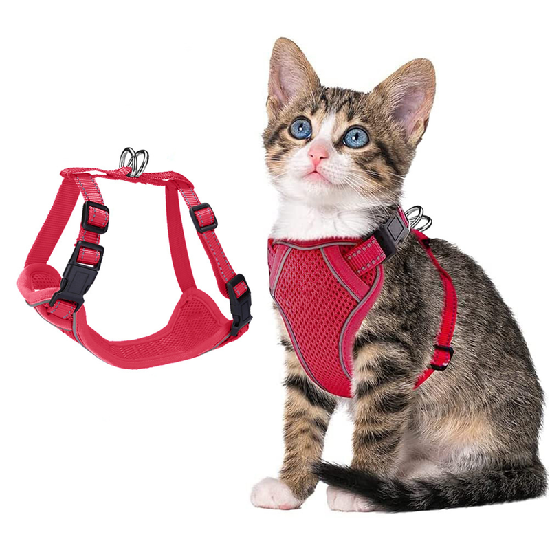 Guangying Pet Harness Striscia riflettente Regolabile Traspirante Gatti Cani Gilet Cinghia toracica per esterni_voghion.com