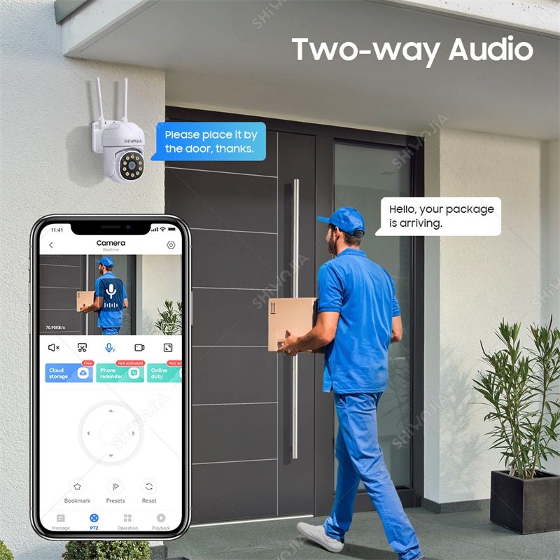 SHIWOJIA YCC365 Plus 4MP WIFI PTZ Wireless Surveillance IP Camera AI Human Detection Home Security CCTV Two-Way Video_voghion.com