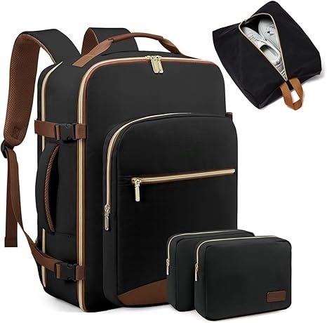 Mochila de viagem de grande capacidade Happypeople - Mochila unissex leve e durável em tecido Oxford com compartimento para laptop (16 polegadas), várias cores_voghion.com