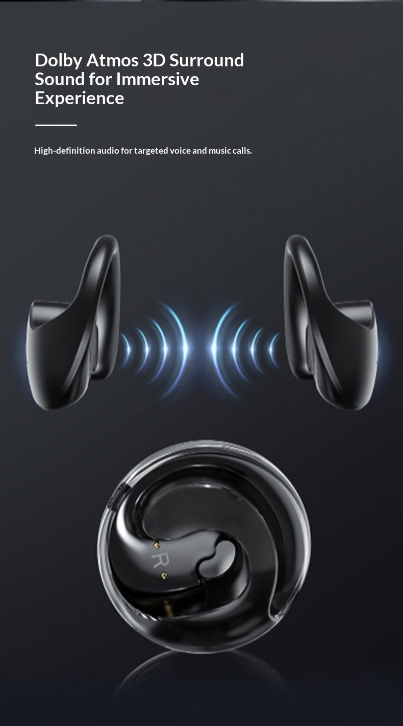 NeoGear Nowa mała kulka kokosowa AI Inteligentny wielokrajowy tłumacz Bluetooth Zaczep na ucho Długa żywotność baterii OWS Bezprzewodowy_voghion.com