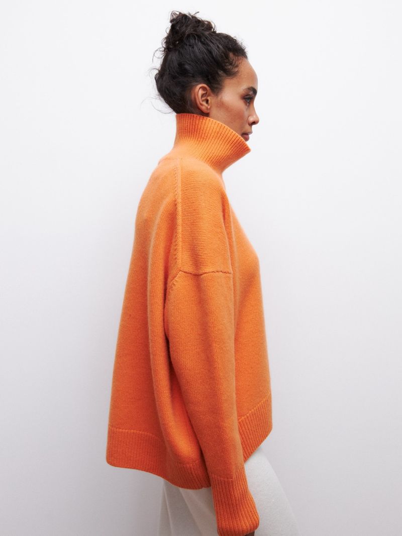 Nieuwe herfst- en winter effen coltrui voor dames_voghion.com