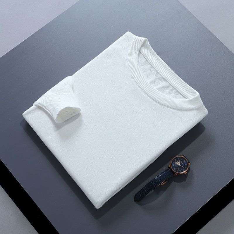 Herbst Winter Neue Herren Rundhals Casual Pullover Lose Plus Größe Einfarbig Langarm Pullover Innere Strickwaren_voghion.com