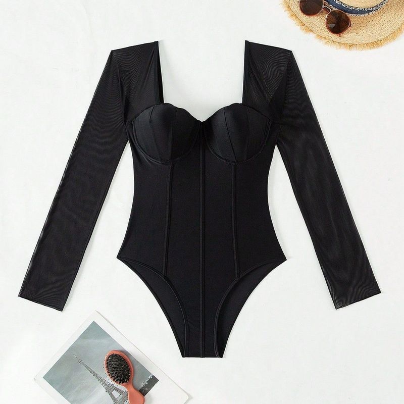 Maillot de bain une pièce pour femme, imprimé dos nu, sexy, cache-maillot, deux pièces_voghion.com