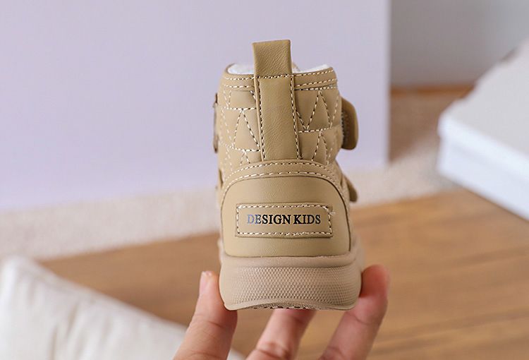 2023 New Winter Baby Leather Double Hook&Loop Toddler Kid Shoe Warm Pluh Non-lip Fahion Little Boy Girl Snow_voghion.com