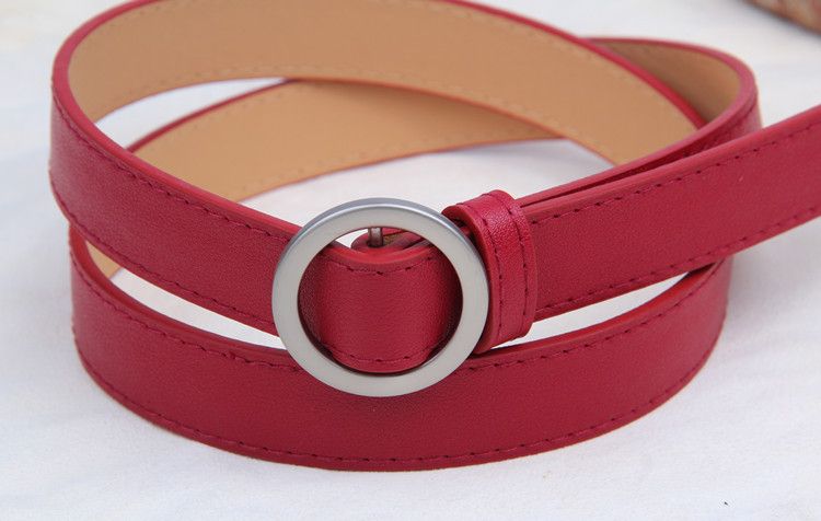Women's Belt, Circular Without Needle, Peach Heart Needle Buckle, Thin Korean Version, Simple And Slim Fit, Versatile_voghion.com