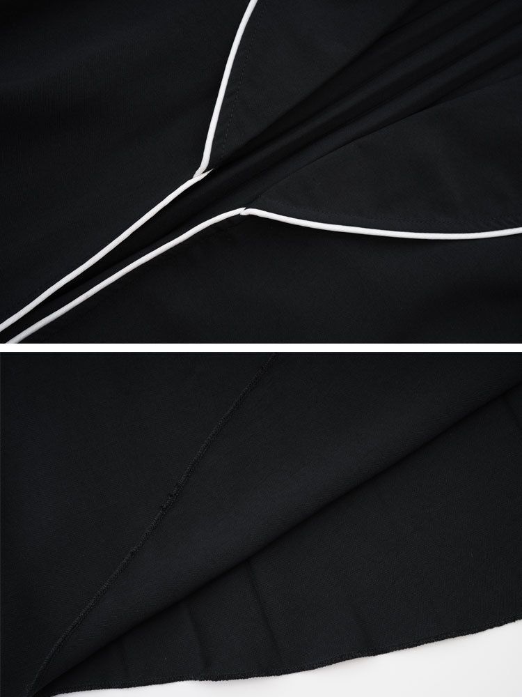 Women's Clothing Elegant Open Cardigan Long Dress Color Block Muslim Fashion Robe Fabric Long Sleeve_voghion.com