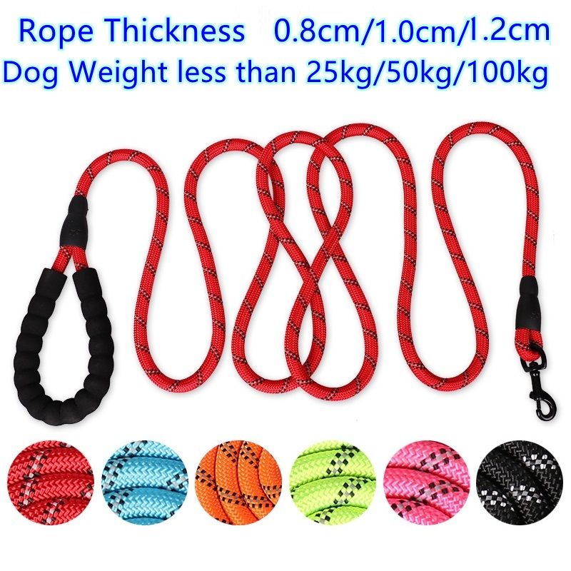 PawParty Store'dan Büyük, Küçük, Orta ve Büyük Köpekler İçin 150/200/300 Cm Dayanıklı Köpek Evcil Hayvan Yansıtıcı Tasması, Çekiş Tasması, Halat Çekme_voghion.com
